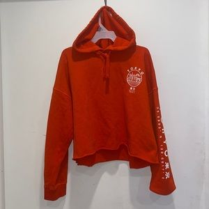 Forever 21 Tokyo Inspired Orange Cropped Hoodie